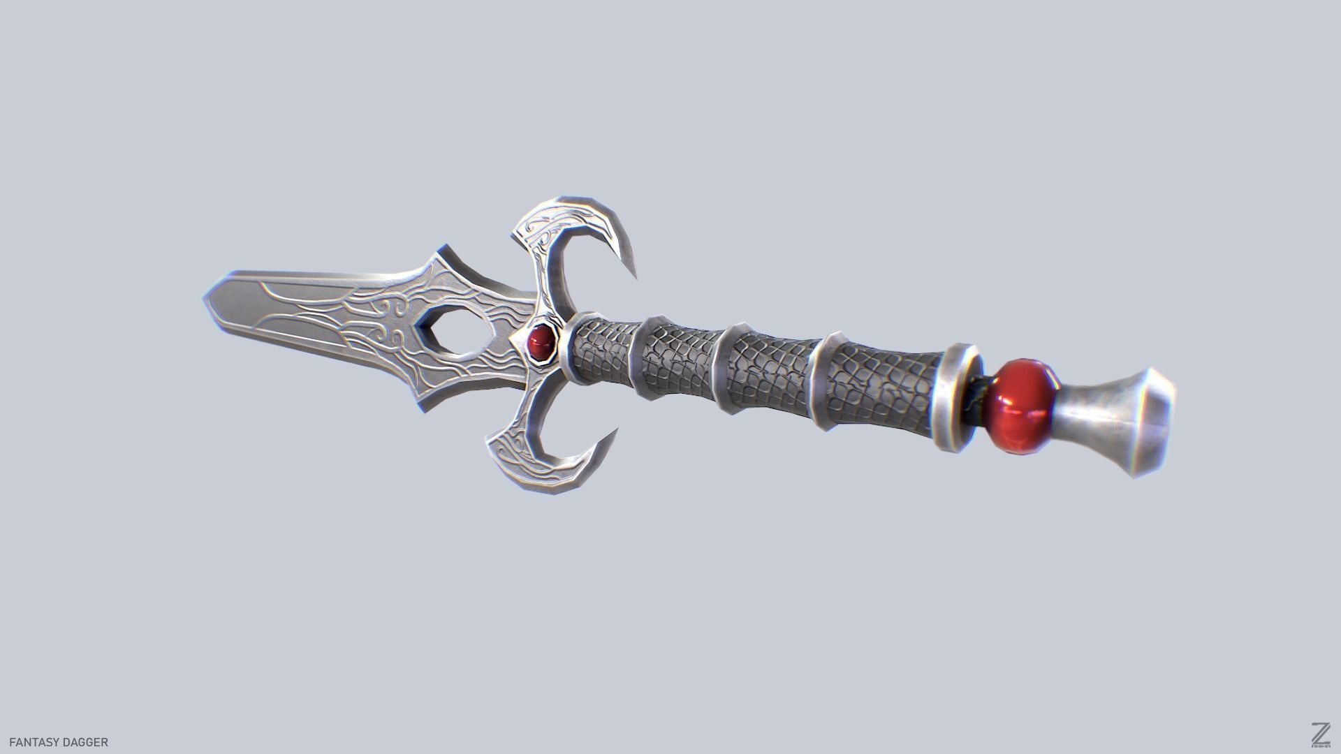 Fantasy dagger Low-poly 3D model_6