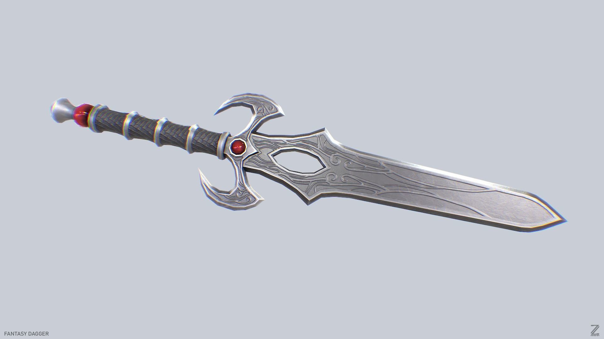 Fantasy dagger Low-poly 3D model_5