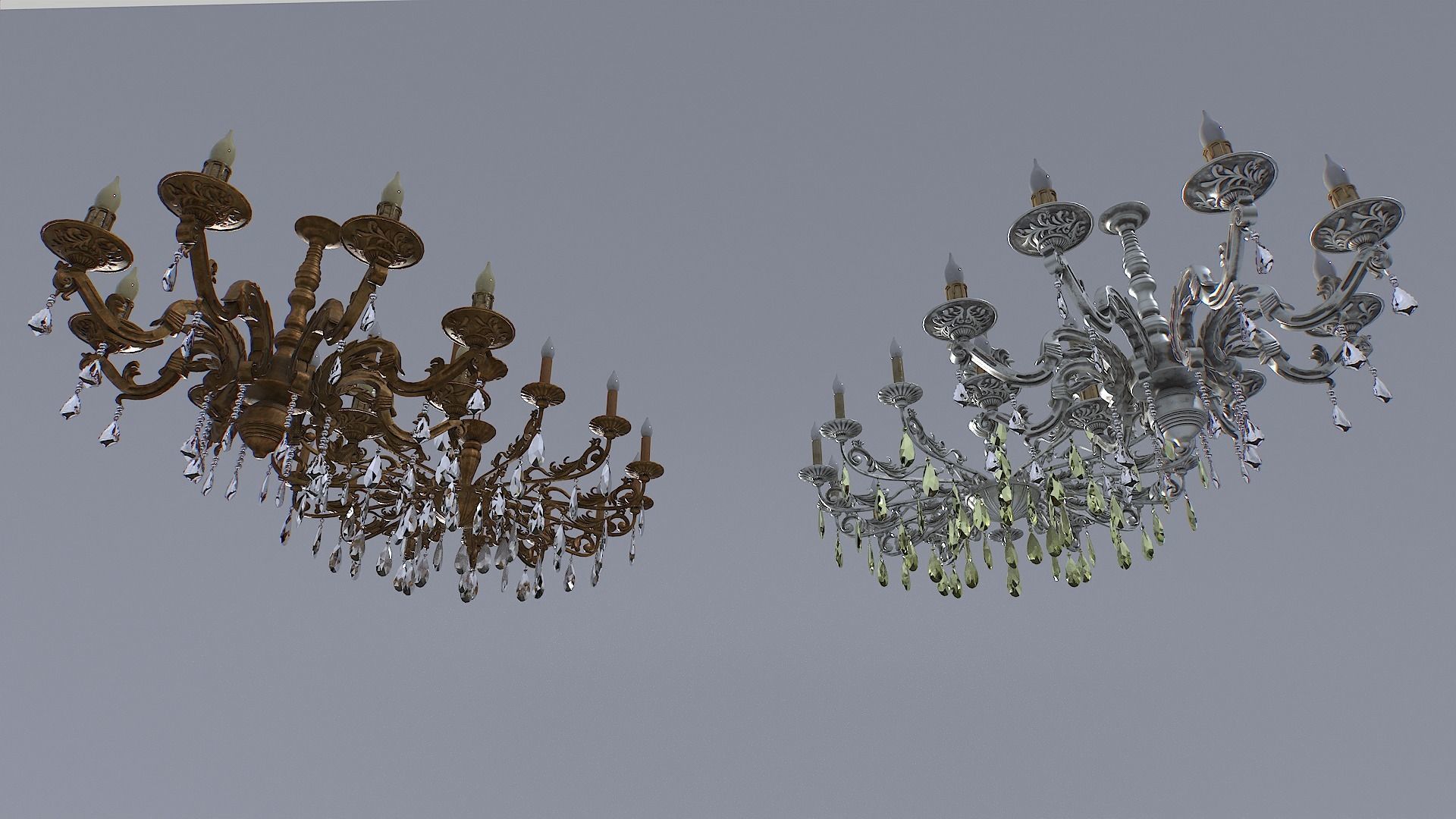 Chandelier pack Low-poly 3D model_6