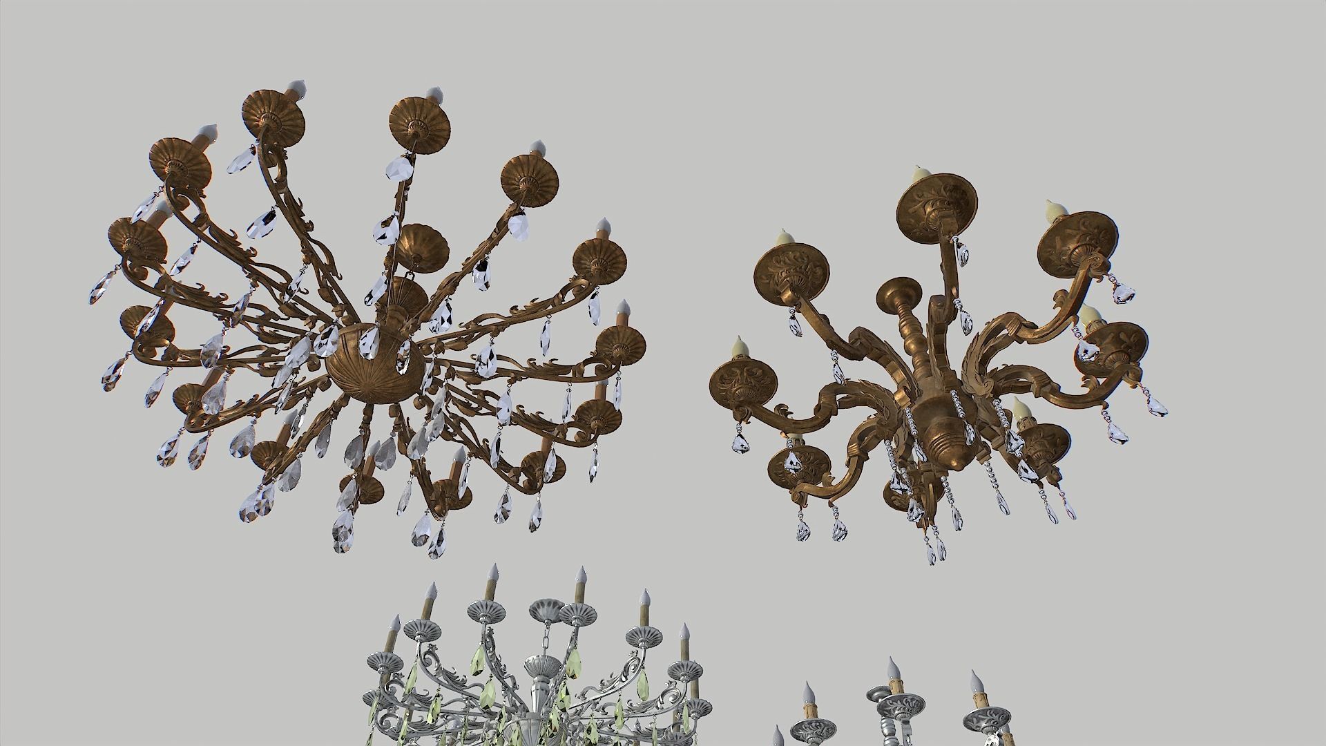 Chandelier pack Low-poly 3D model_5