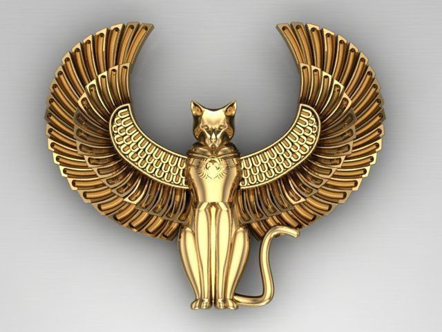 Egyptian cat 3D print model_4