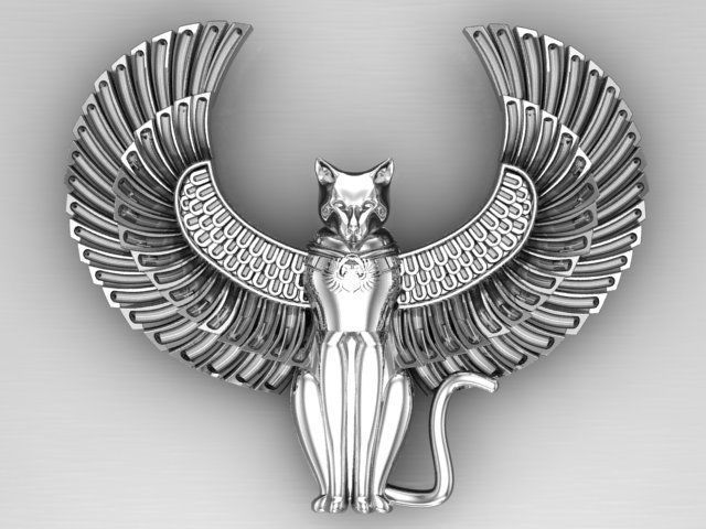 Egyptian cat 3D print model_1