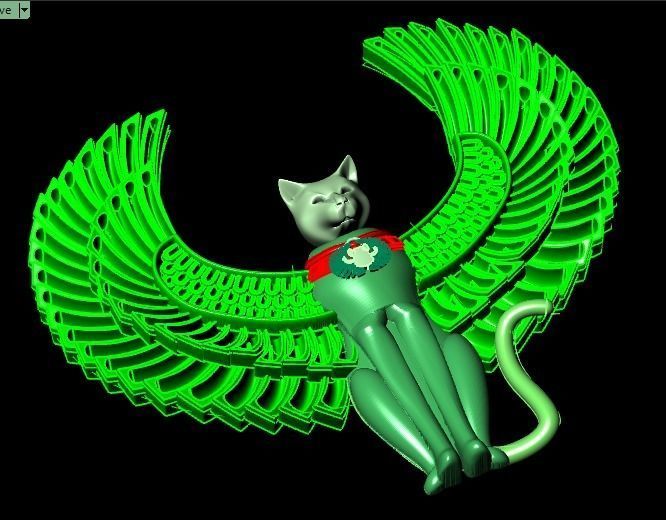 Egyptian cat 3D print model_13