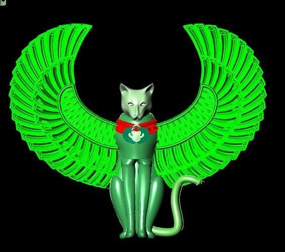 Egyptian cat 3D print model_10