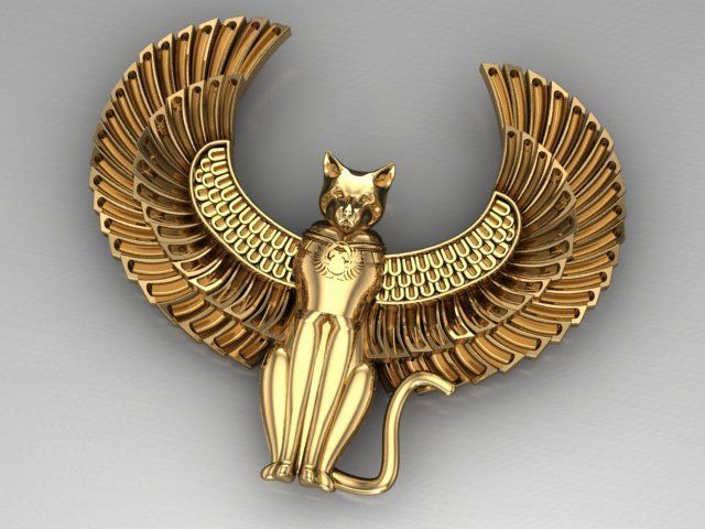 Egyptian cat 3D print model_5