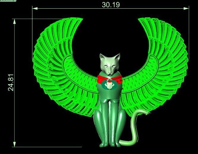 Egyptian cat 3D print model_14