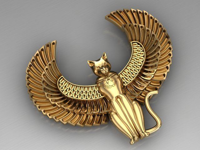 Egyptian cat 3D print model_3