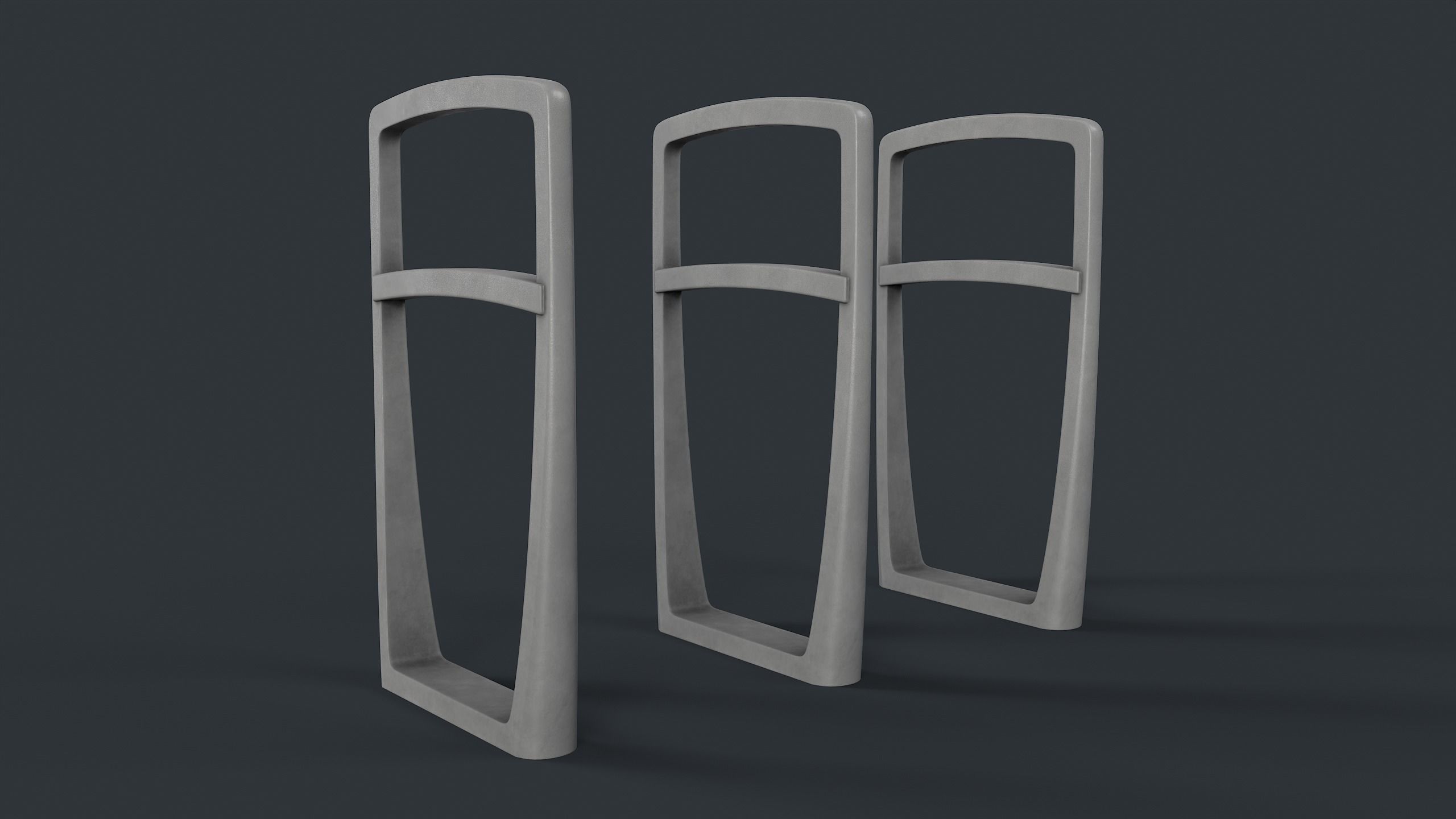 Bike Rack 24 PBR Game Ready Low-poly 3D model_1