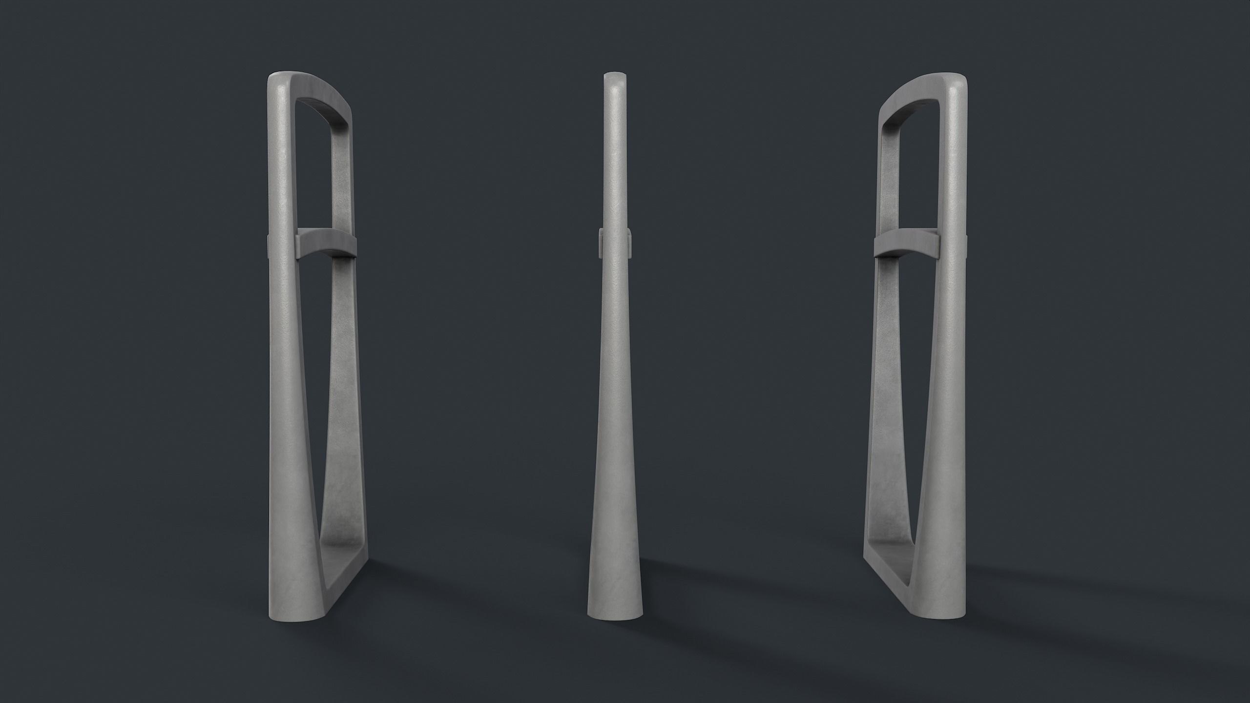 Bike Rack 24 PBR Game Ready Low-poly 3D model_3