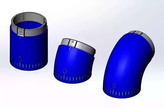 Universal Exhaust Header Design Tool with angle detents 3D print model