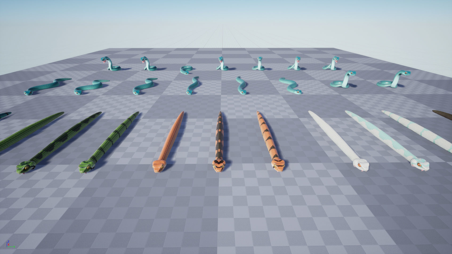 Snake stylized Low-poly 3D model_7