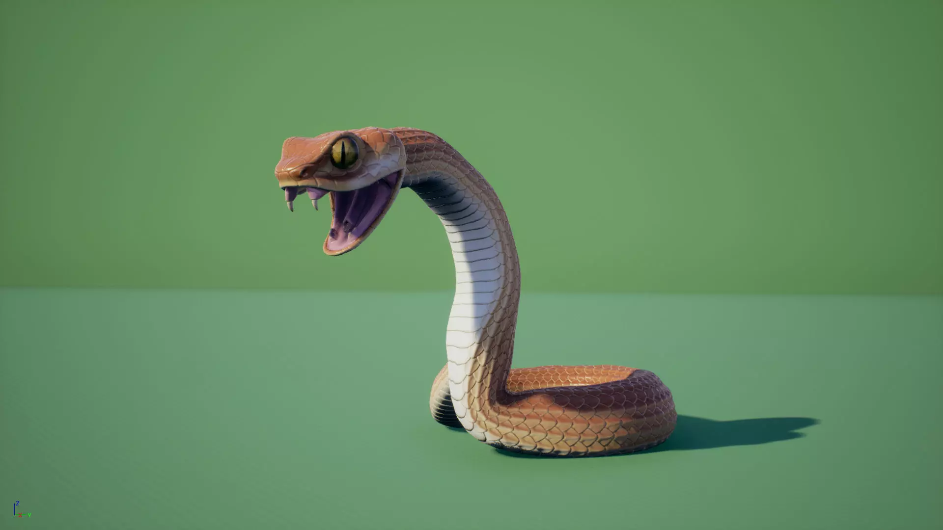 Snake stylized Low-poly 3D model_0