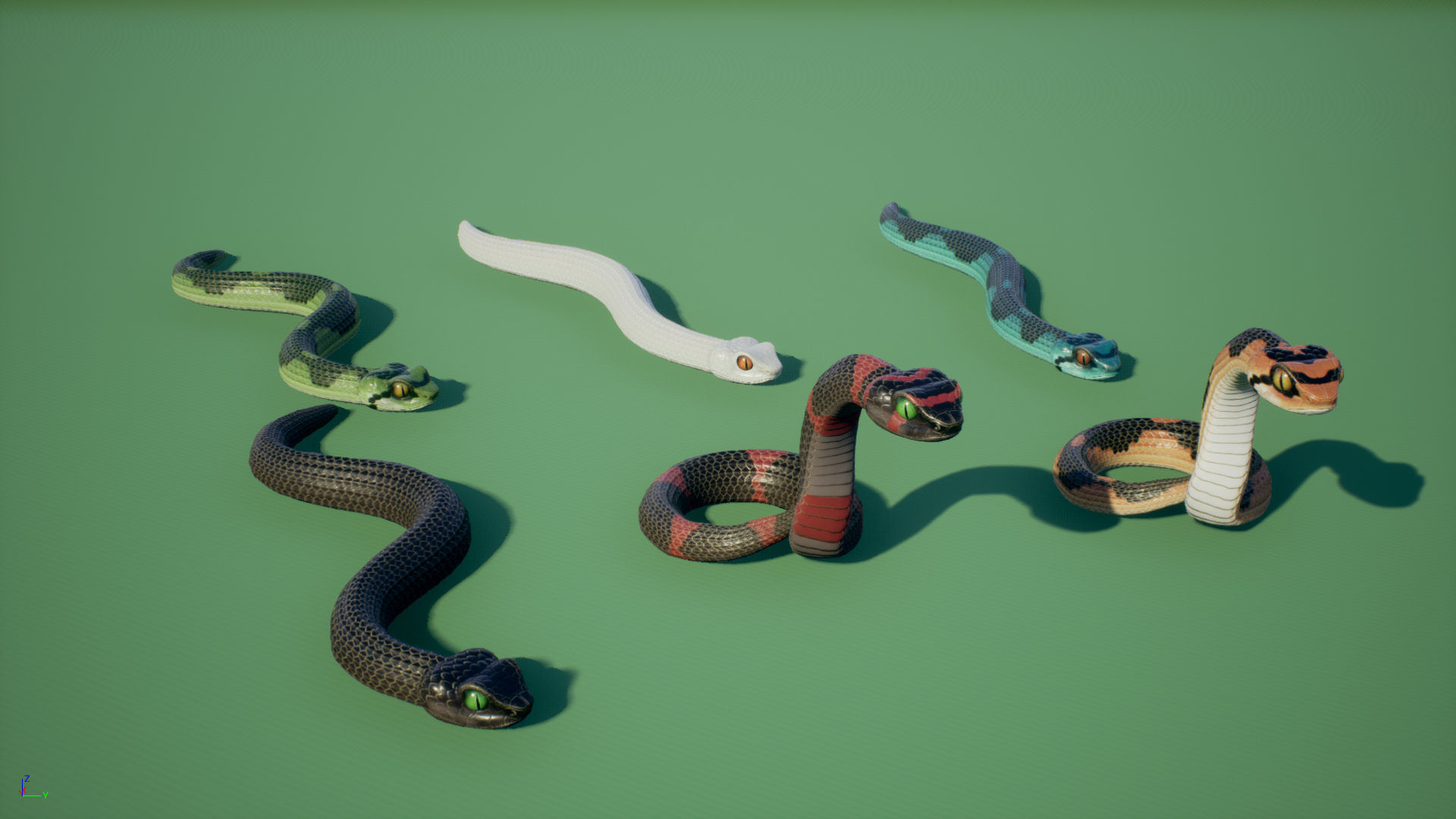 Snake stylized Low-poly 3D model_5