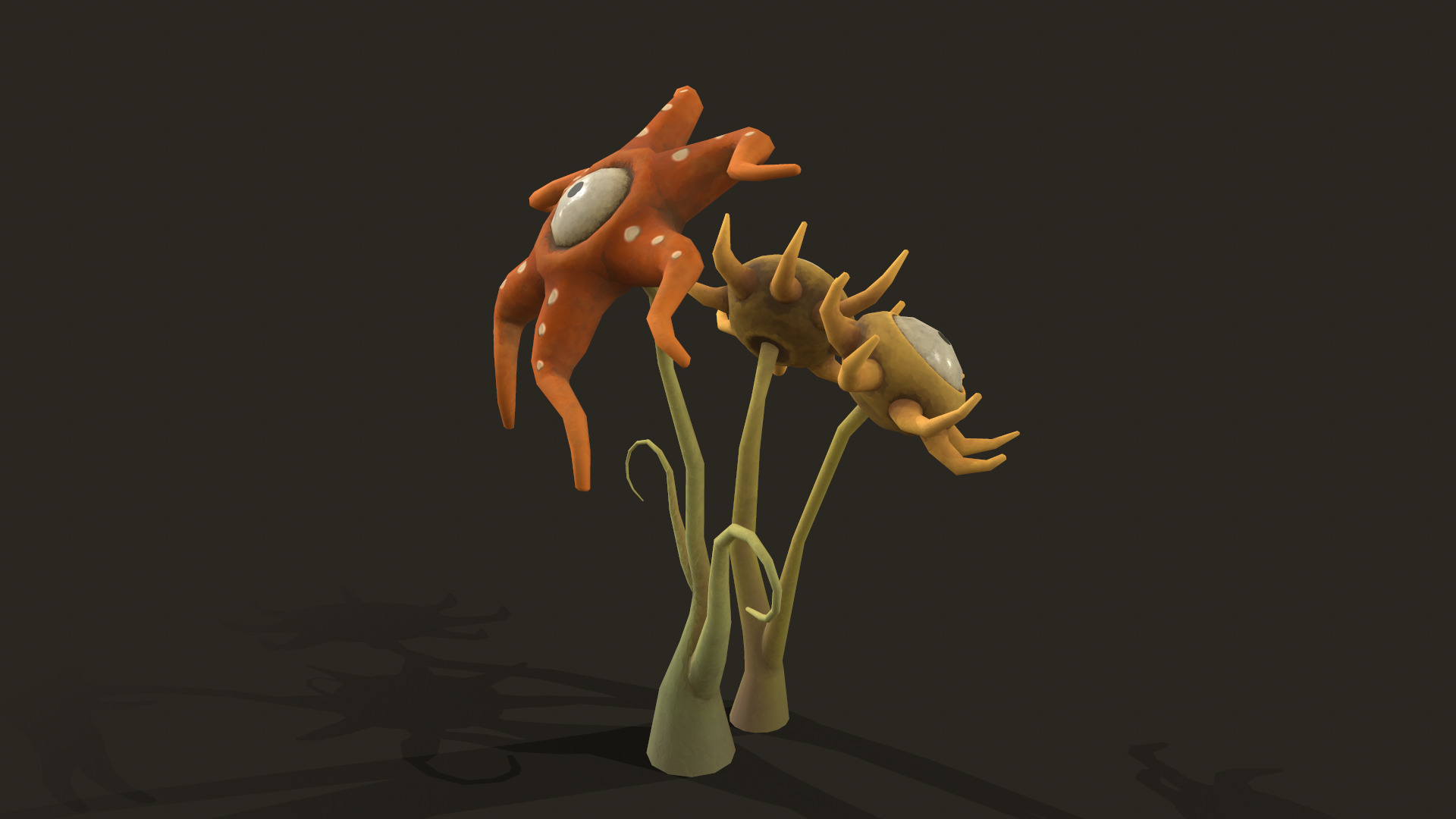 Stylized Flower Composition Low-poly 3D model_15