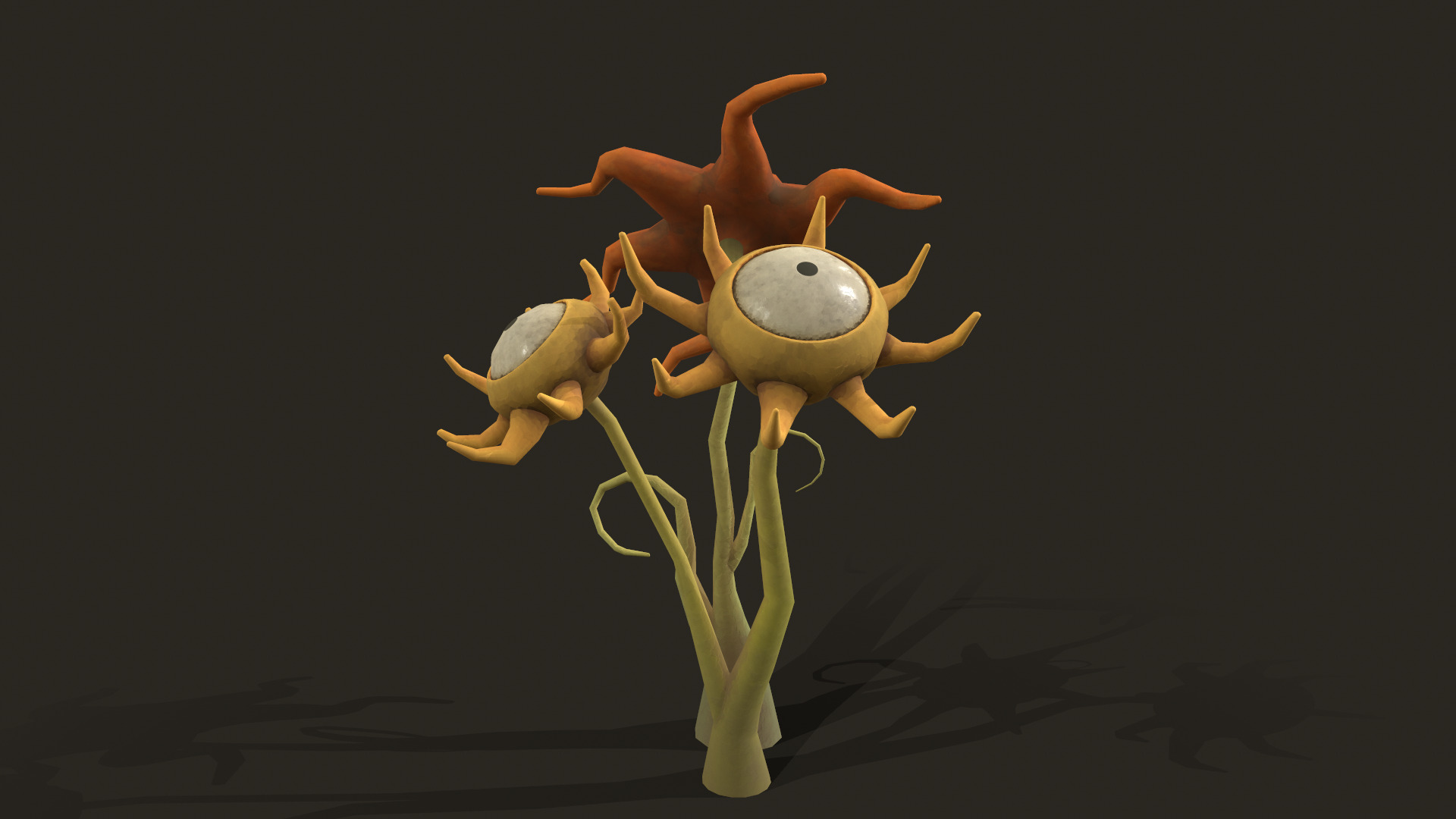 Stylized Flower Composition Low-poly 3D model_5