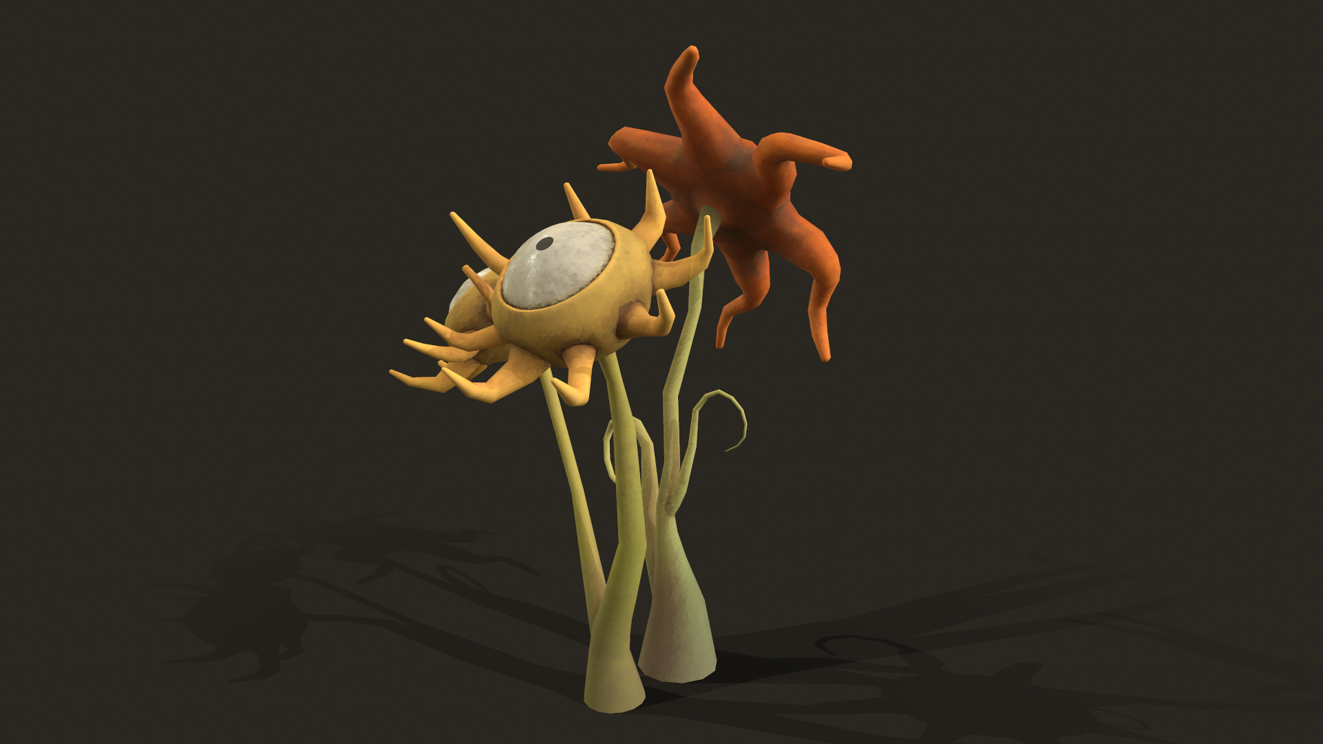 Stylized Flower Composition Low-poly 3D model_14