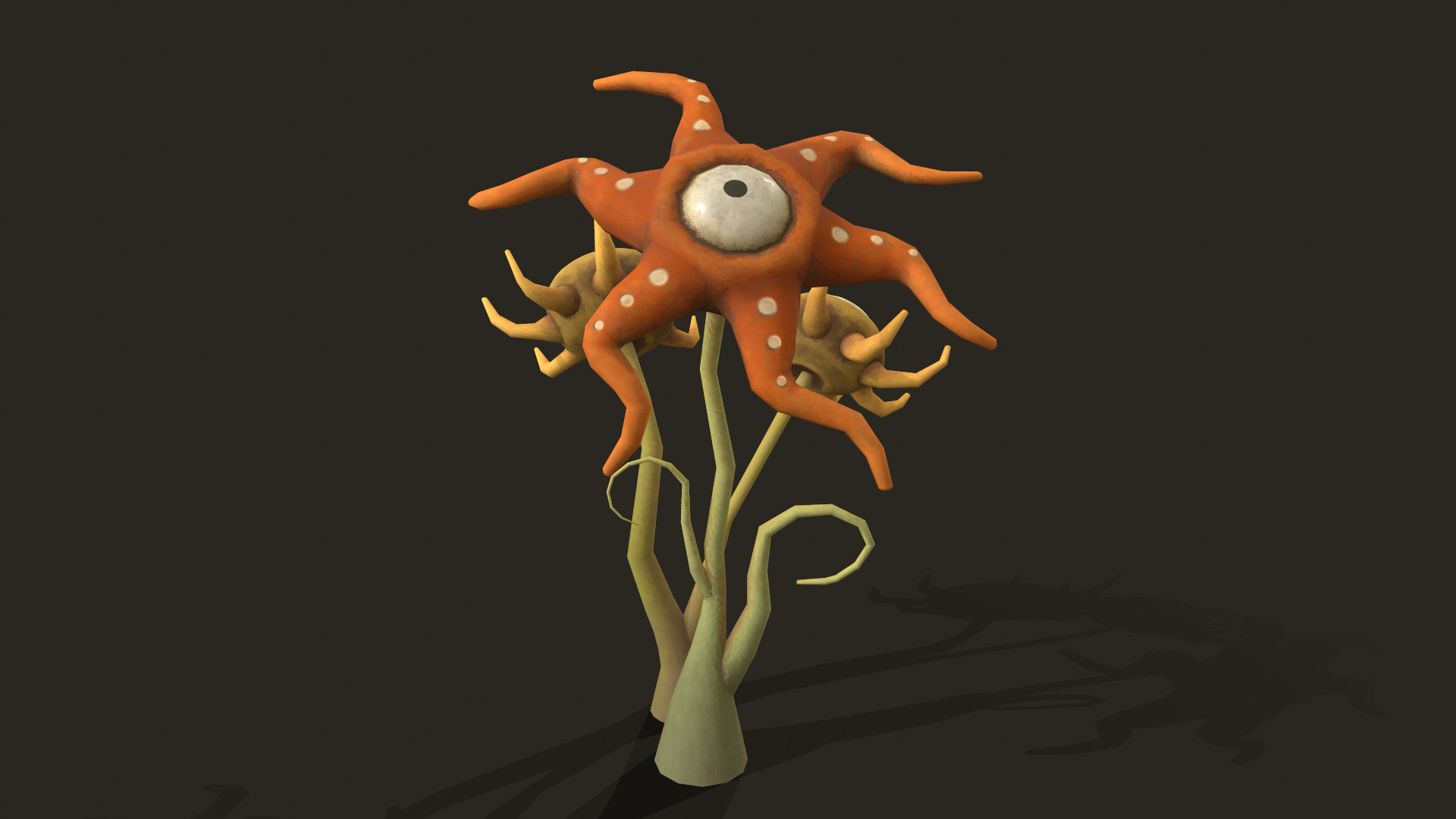 Stylized Flower Composition Low-poly 3D model_7