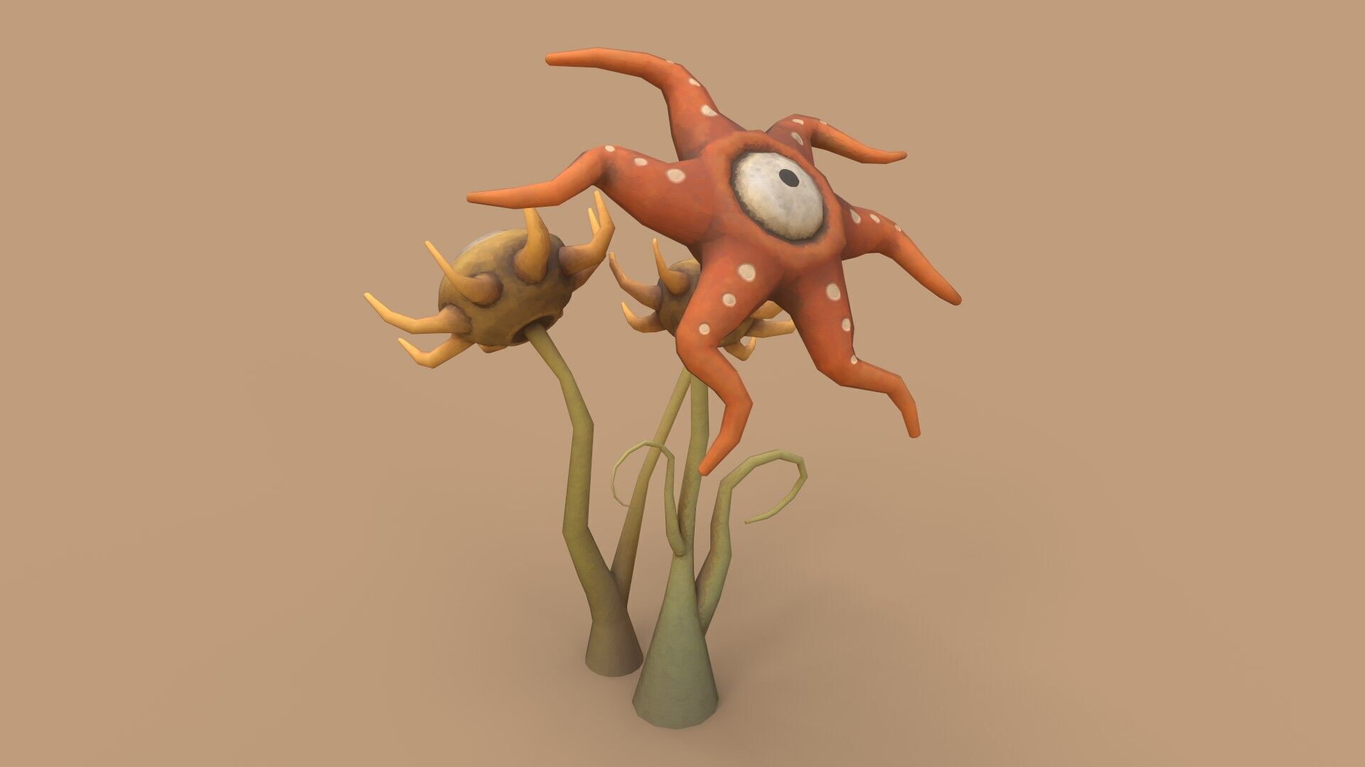 Stylized Flower Composition Low-poly 3D model_11