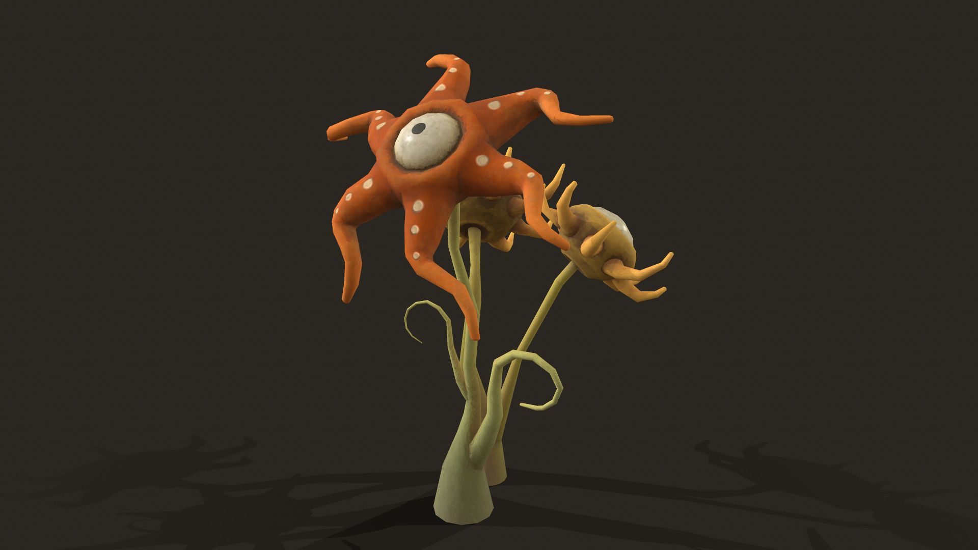 Stylized Flower Composition Low-poly 3D model_12