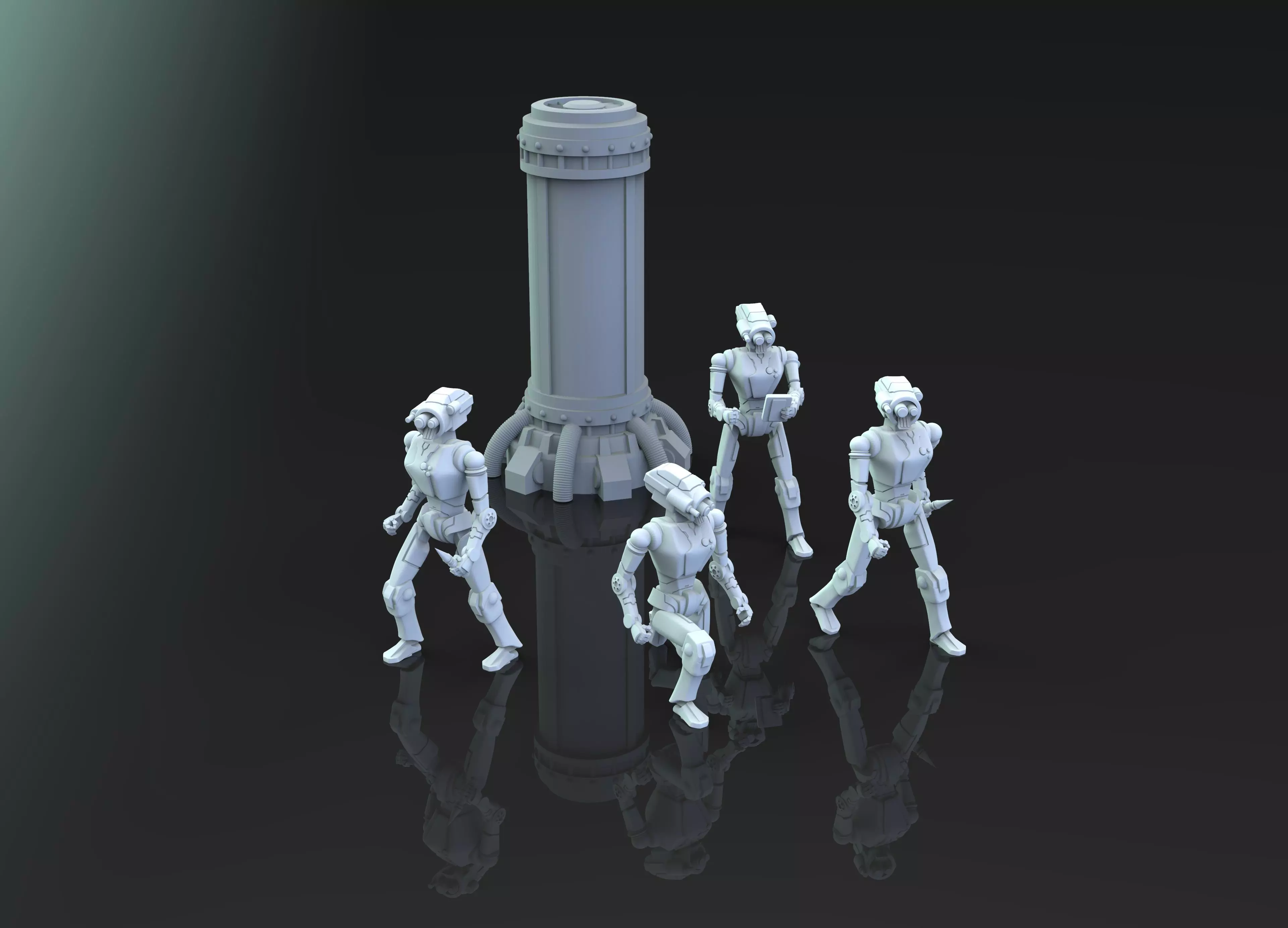 Old Medical Droids with Bactatank 3D print model