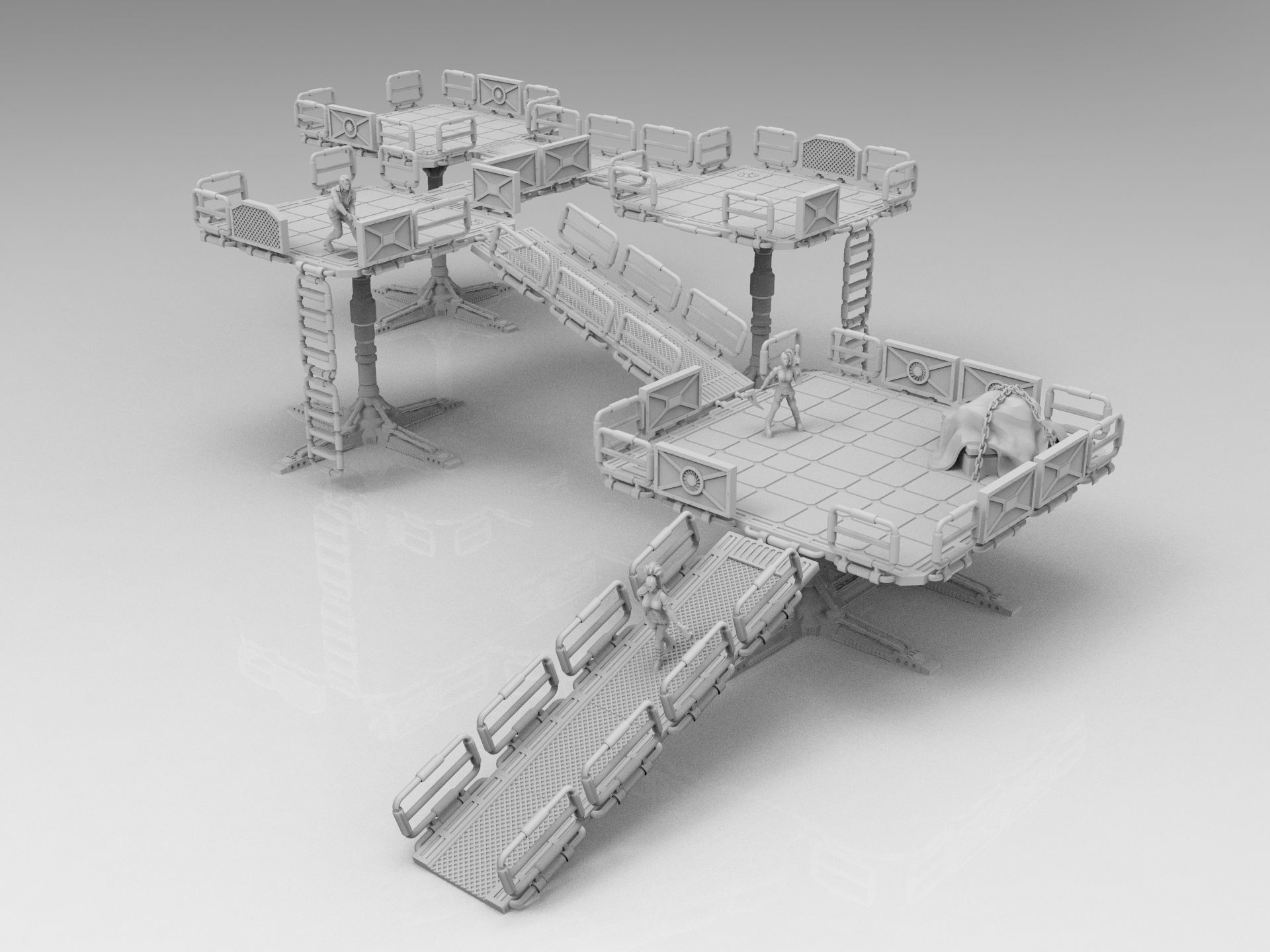 Modular Walkways 3D model 3D printable | CGTrader