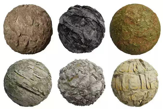 Pack 6 Gravel Stone Realistic PBR 4K