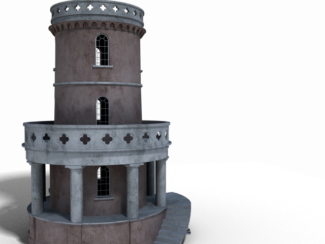 Clavell Tower Low-poly 3D model_2