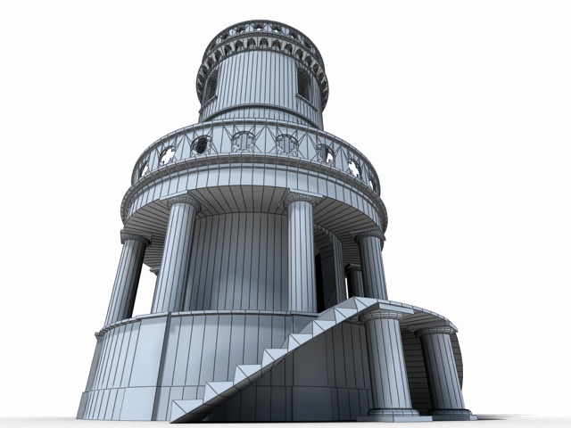 Clavell Tower Low-poly 3D model_8