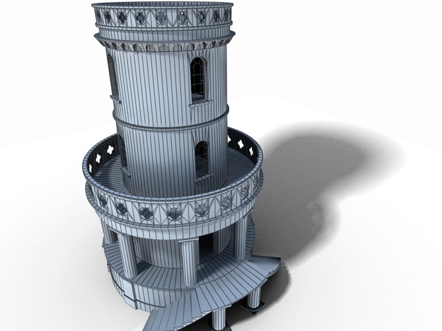 Clavell Tower Low-poly 3D model_5