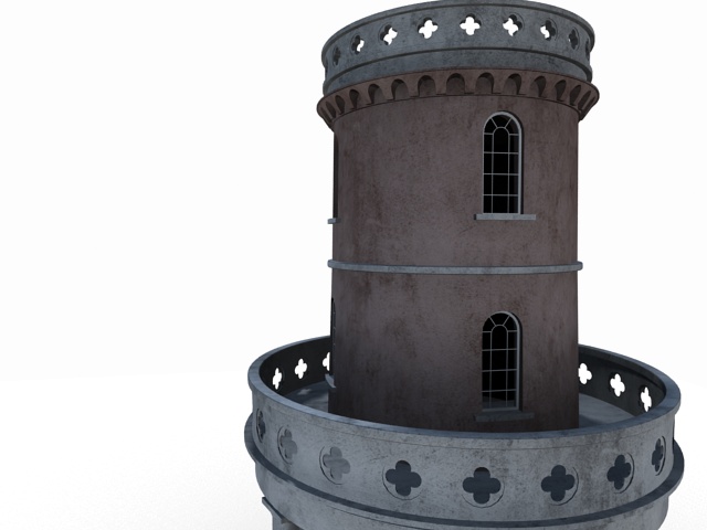Clavell Tower Low-poly 3D model_6