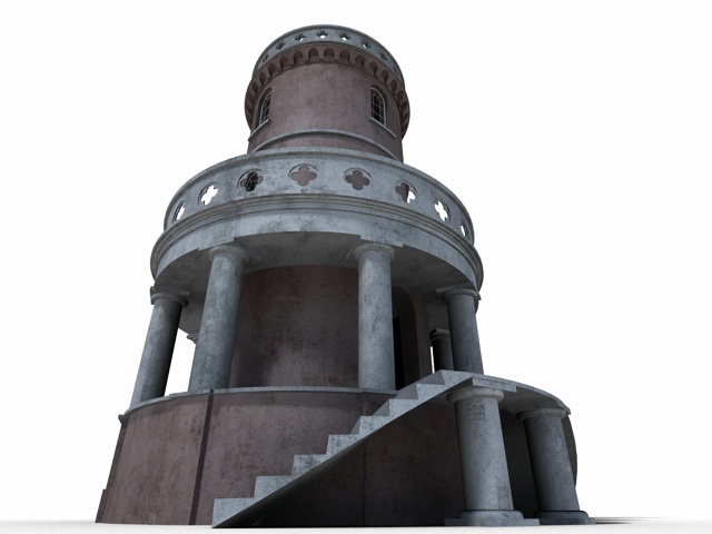 Clavell Tower Low-poly 3D model_1
