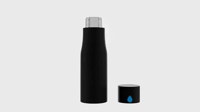 Black Modern Metal Water Bottle Thermos
