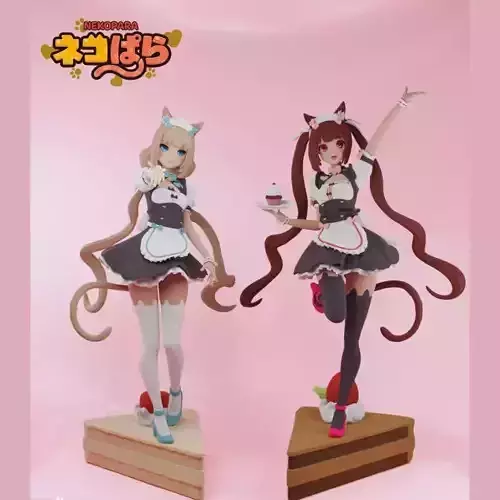 CHOCOLA AND VANILLA NEKOPARA - FEBRUARY DIORAMA 2023 3D print model
