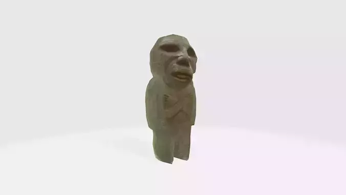 Old stone totem Low-poly 3D model