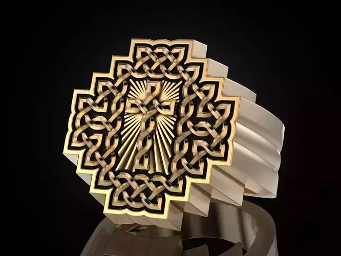 Ring celtic patterns and cross