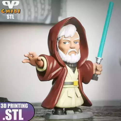 Old Obi-Wan Kenobi Chibi STL for 3D Printing ChibiSTL 3DXM