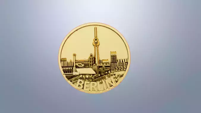 berlin coin  pendant jewelry WITH RENDER DETAIL