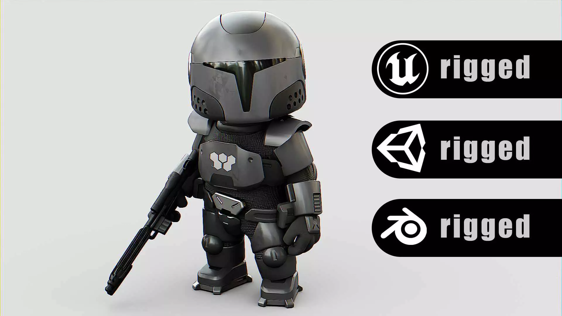 IMPERIAL TROOPER Rigged for Unreal Engine - Unity - MIXAMO 3D model