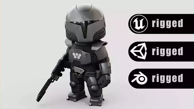 IMPERIAL TROOPER  Rigged for Unreal Engine - Unity - MIXAMO 