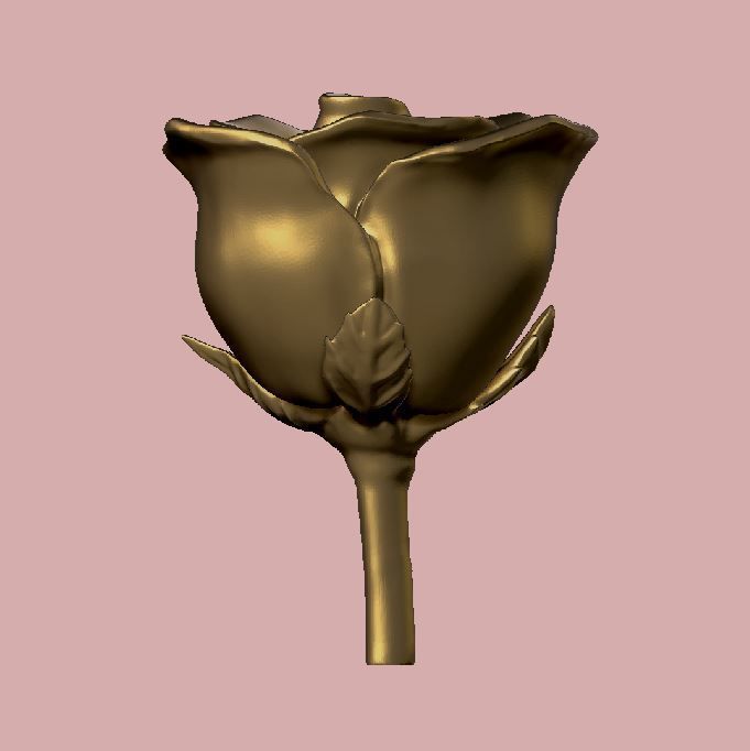 Rose three buds 3D print model_8