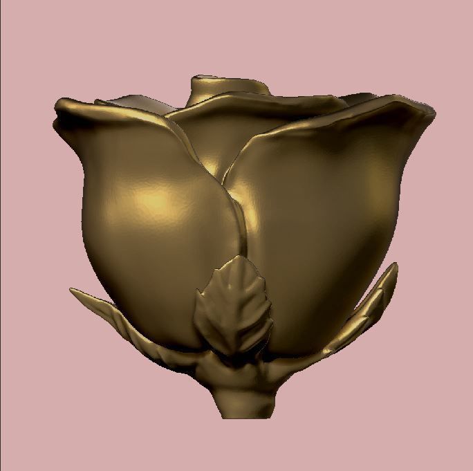 Rose three buds 3D print model_7