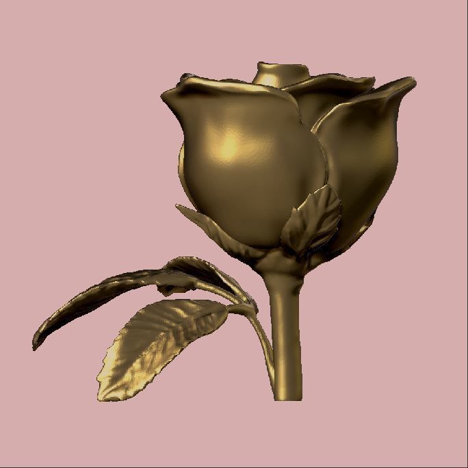 Rose three buds 3D print model_6