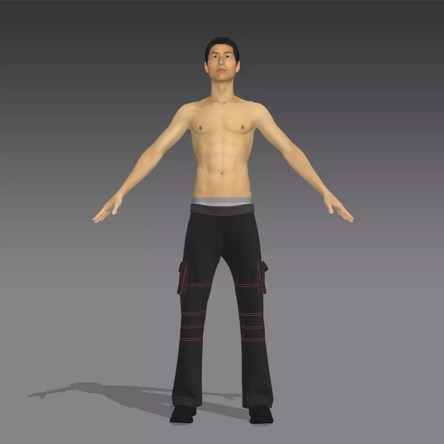 Long Cargo Pants MD Free 3D model