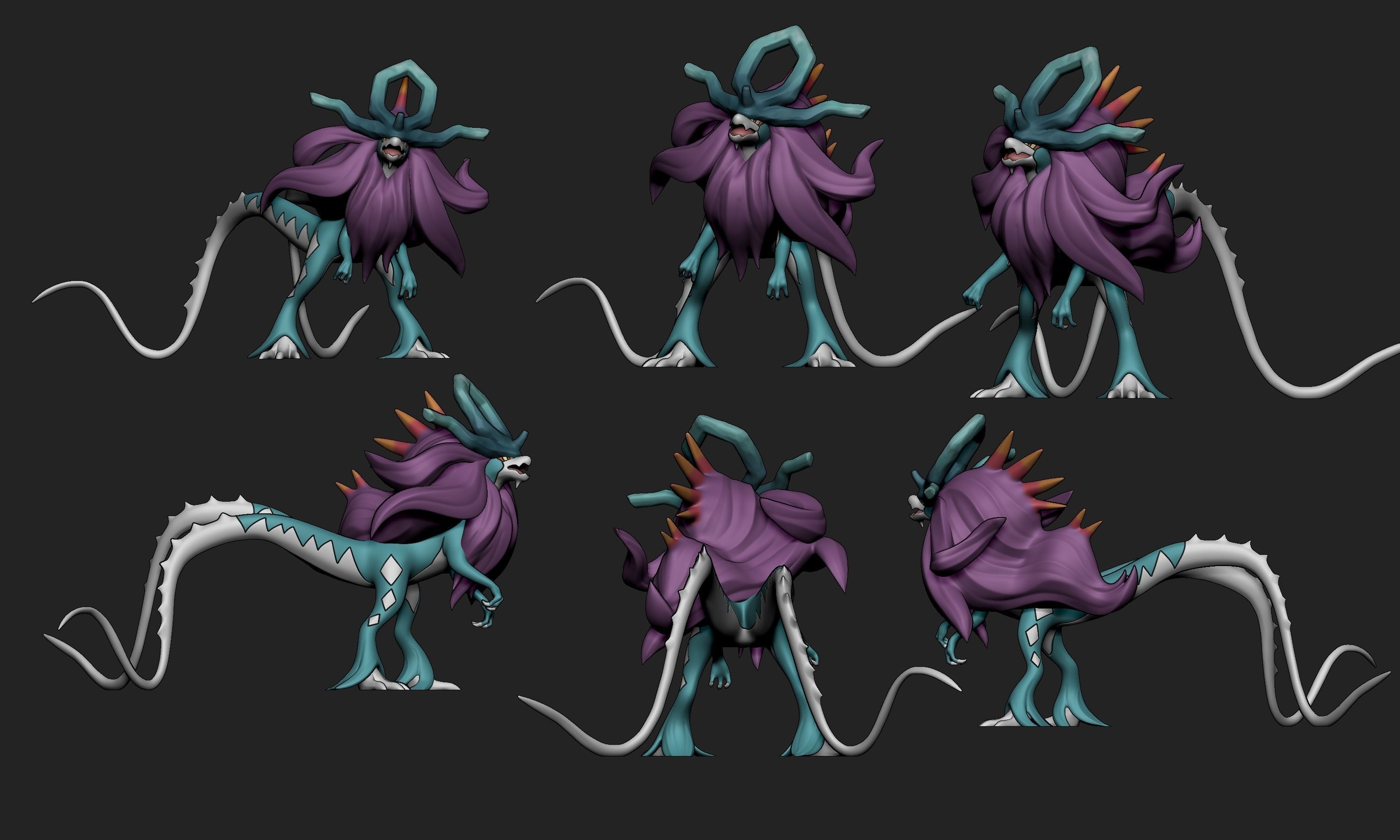 Pokemon - Gouging Fire Raging Bolt and Walking Wake 3D print model_2