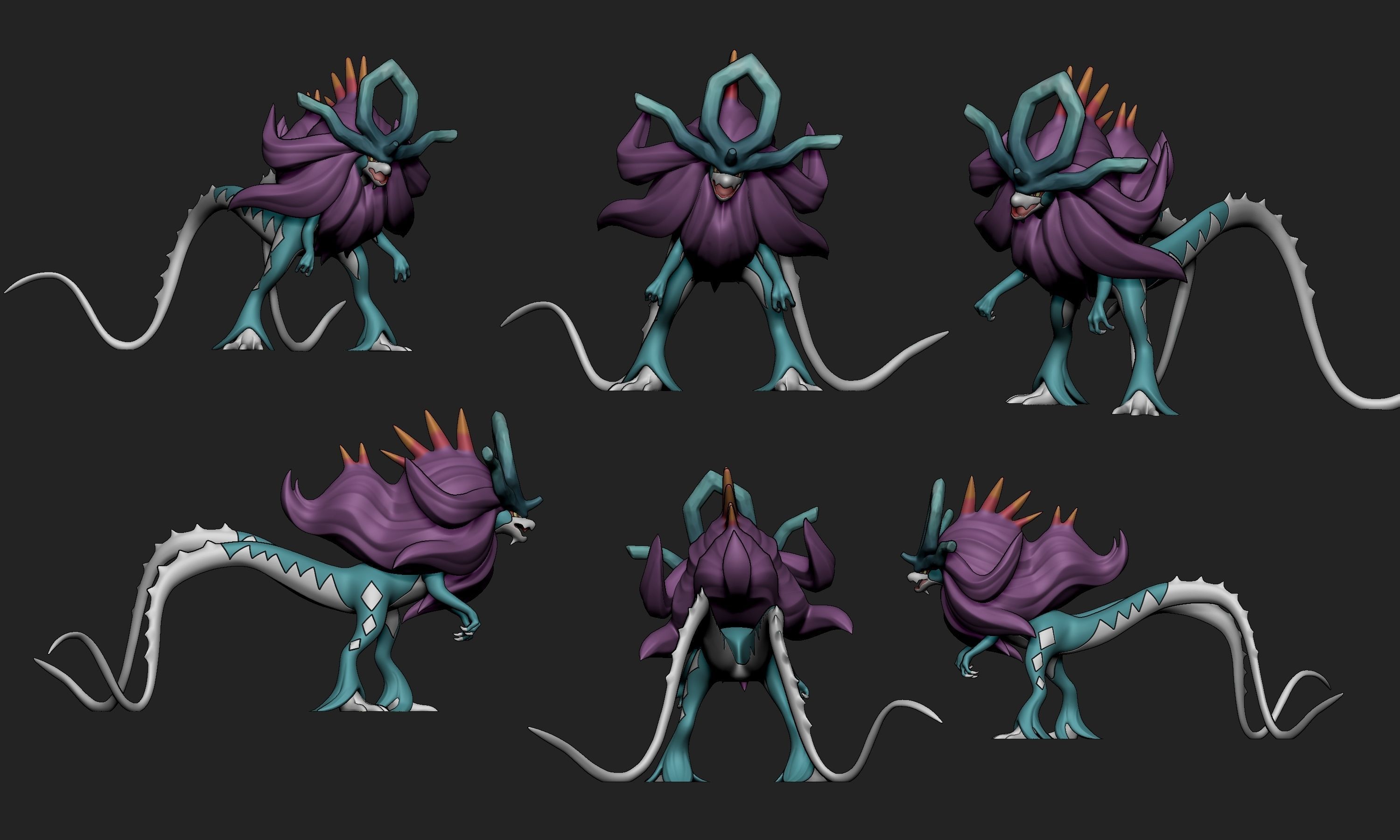 Pokemon - Gouging Fire Raging Bolt and Walking Wake 3D print model_4