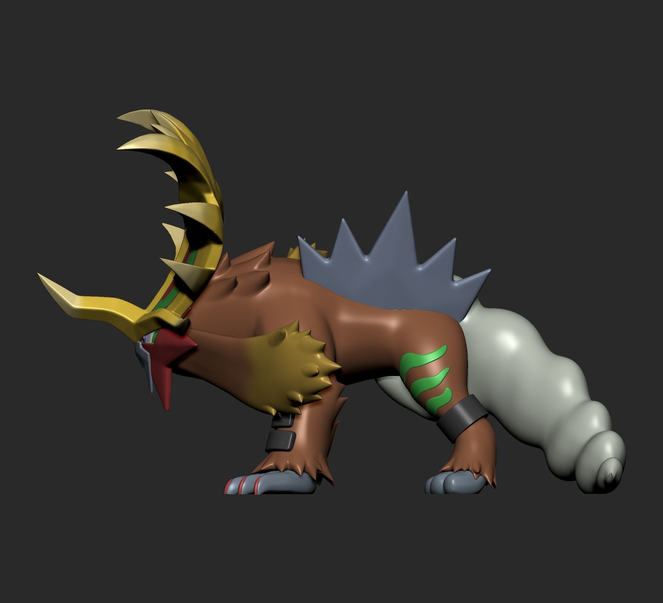 Pokemon - Gouging Fire Raging Bolt and Walking Wake 3D print model_7