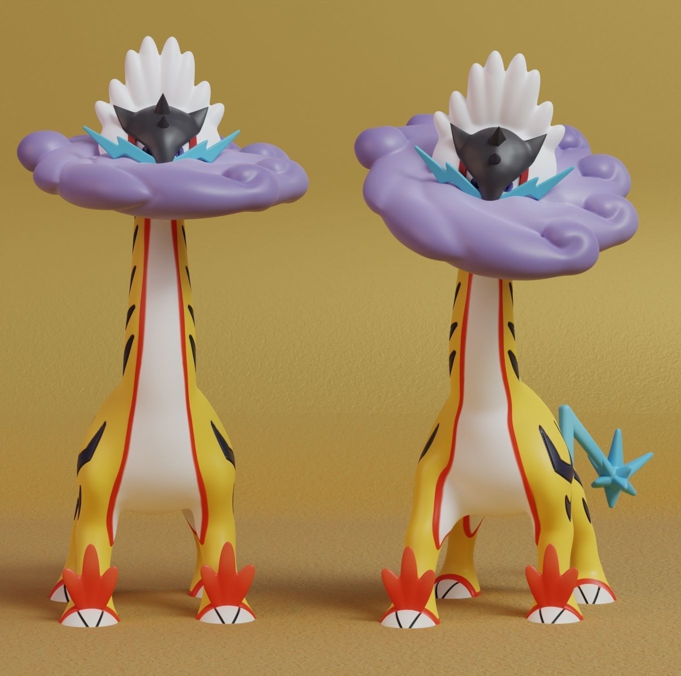 Pokemon - Gouging Fire Raging Bolt and Walking Wake 3D print model_14