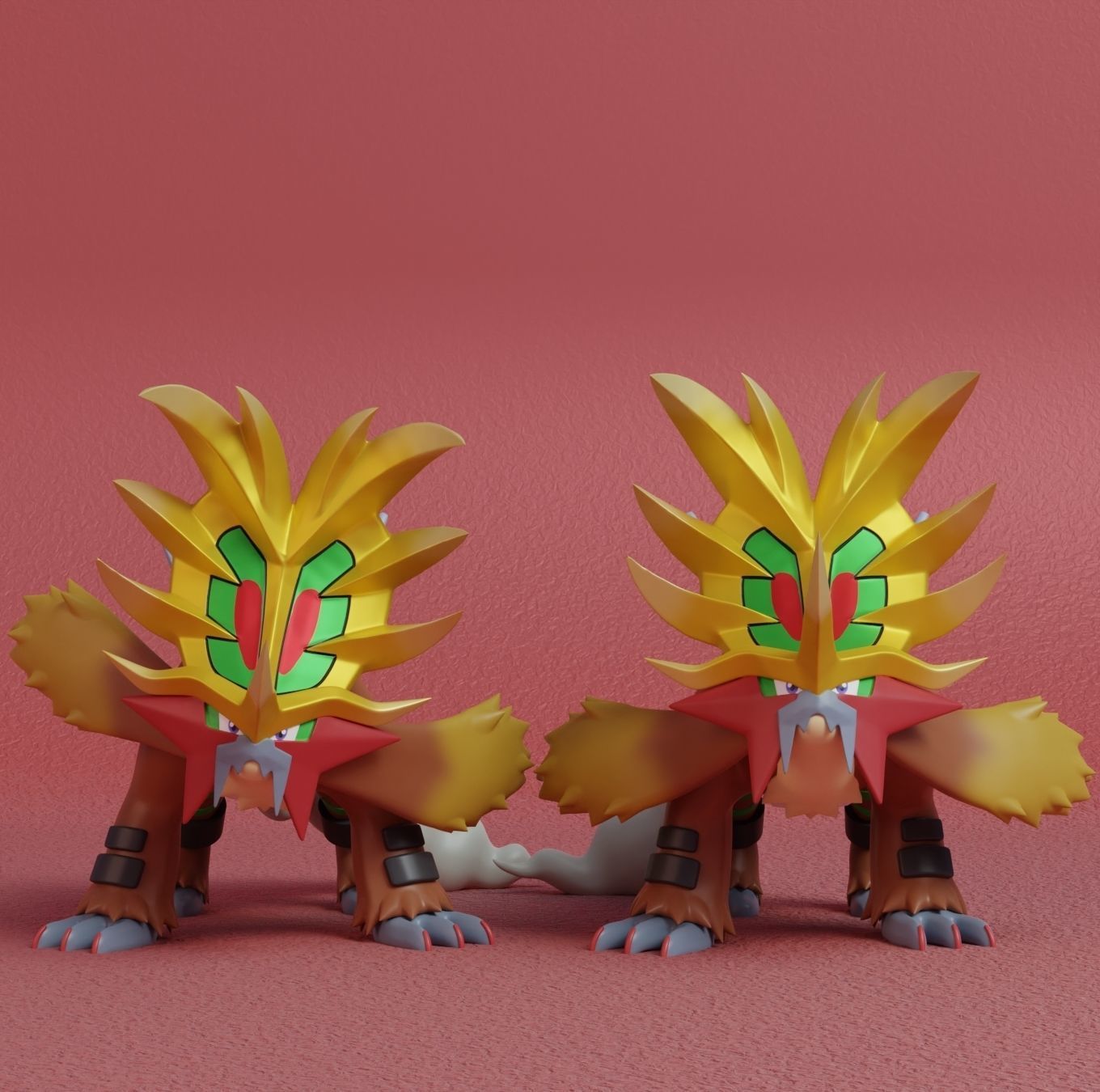 Pokemon - Gouging Fire Raging Bolt and Walking Wake 3D print model_5