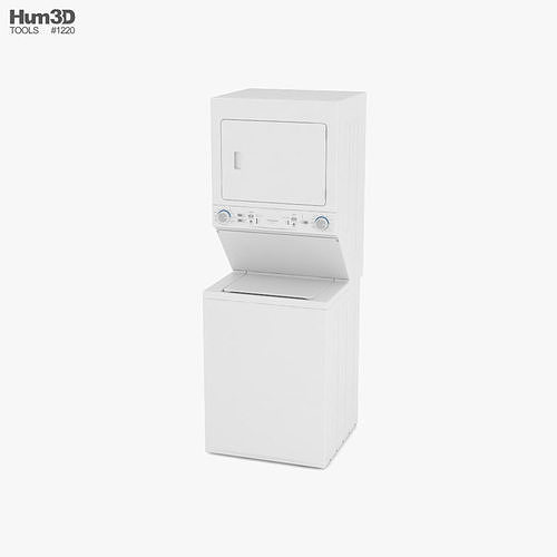 Frigidaire Electric Washer and Dryer Laundry Center 3D model CGTrader