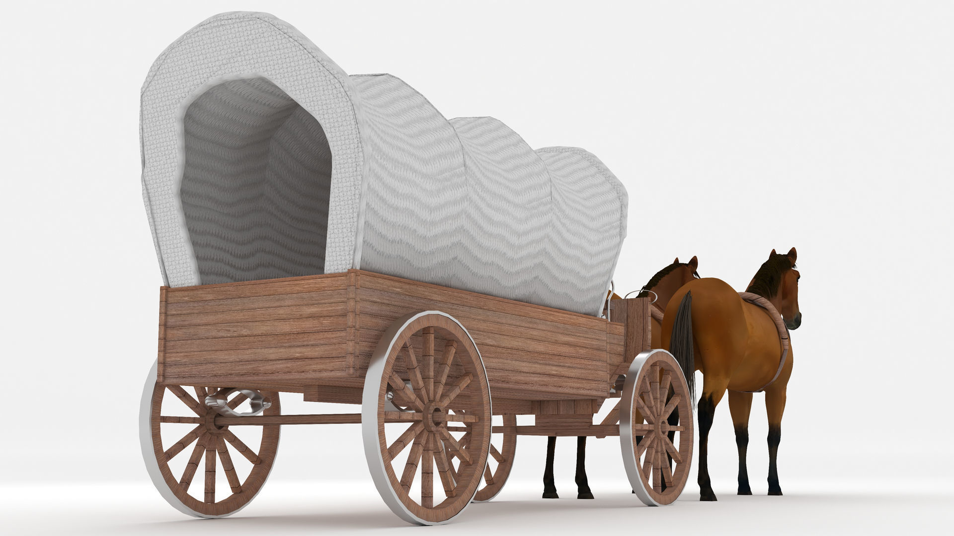 Western Wagon 6 - 4K 3D model_7
